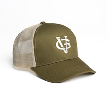 Load image into Gallery viewer, The VG Trucker Cap (Jungle Green/Beige)
